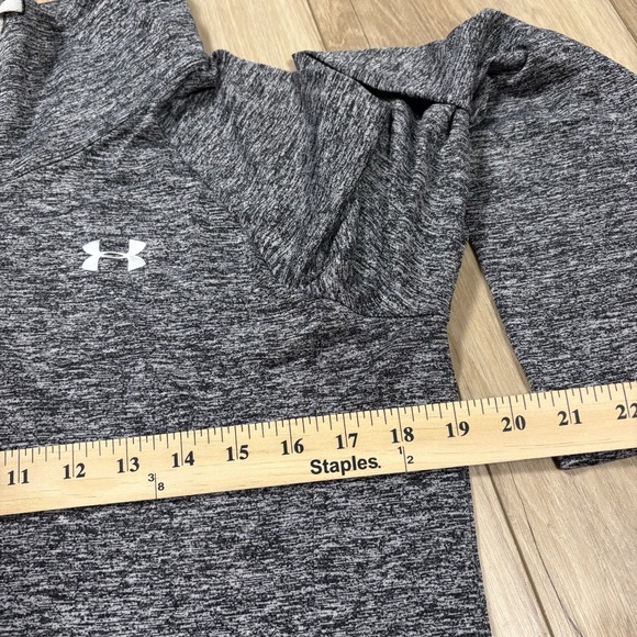 Under Armour Gray Long Sleeve Stretch Heatgear Full Zip Mock Neck Sweater Large - Picture 5 of 7